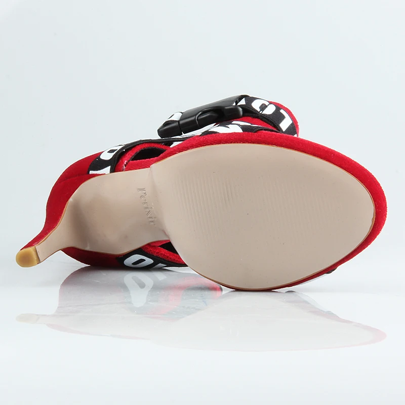 2019 Hot Sale Summer Women Shoes Red Flock Fashion Sandals Peep Toe Super High Heel Sexy Party Sandals For Ladies 2019 Hot Sale Summer Women Shoes Red Flock Fashion Sandals Peep Toe Super High Heel Sexy Party Sandals For Ladies