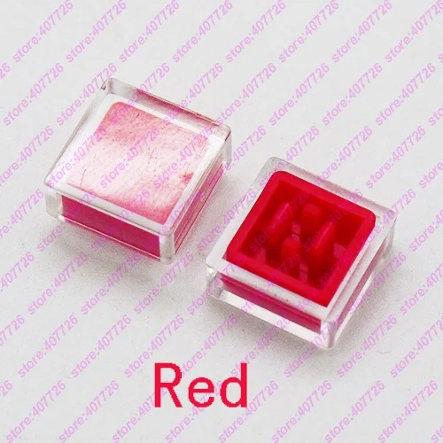 Red Square 2Caps 100 шт-1000 шт прозрачные крышки+ пластиковые крышки для тактильного переключателя 6X6X7,3 мм квадратная головка кнопочный переключатель Такт кнопка мгновенного действия - Цвет: Red Square 2Caps
