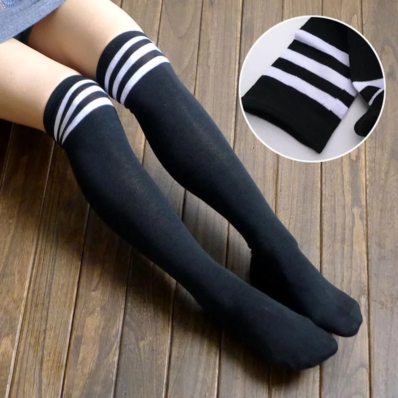 3 Colors Fashion Socks Sexy Women Girl Thigh High Over the Knee Socks ...