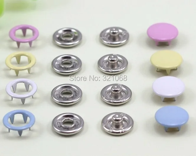 

Mix color 4 color 100 sets of 1 cm solid hollow button diy baby dark clasp environmental buckle with five claws