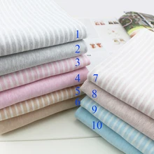 Hohe qulity Elastischer baumwolle Lycra gestrickten fabric schleifen gestreiften tuch weiche wachsartige haut baby T-shirt 50*170 cm