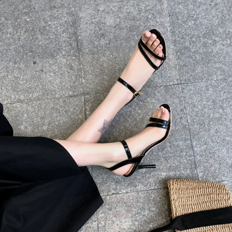 

Big Size 11 12 high heels sandals women shoes woman summer ladies Painted high heel buckle sandals