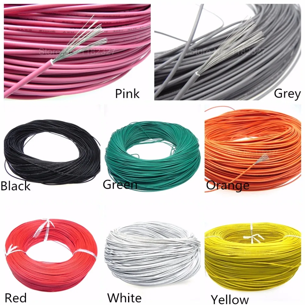 UL1007 18AWG 26 0.25 2.5mm copper cable electrical wires PVC Insulated tinned copper electronic wire -