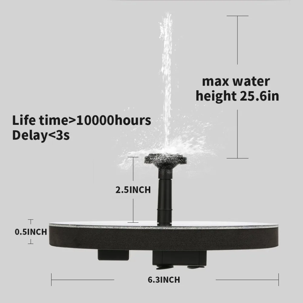 Солнечный насос для водного фонтана комплект для бассейна сада водоема полива погружной круглый фонтан насос с насадками