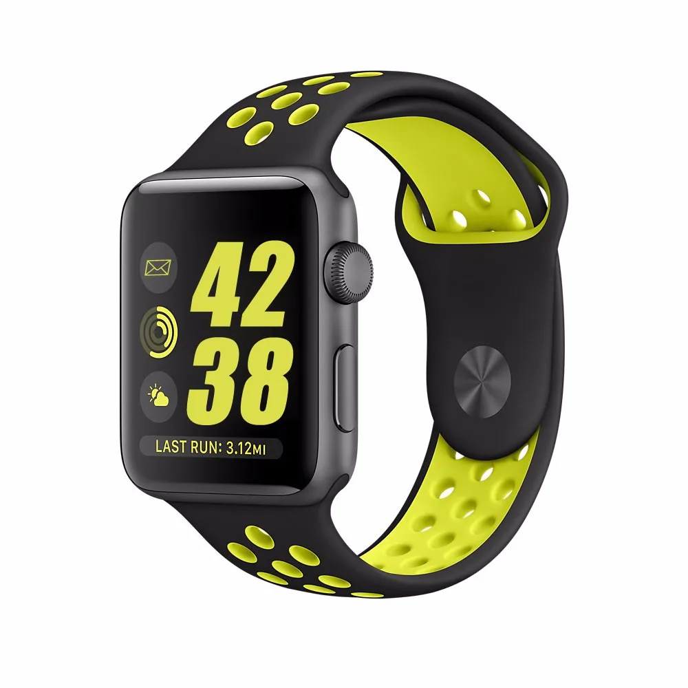 BUMVOR Soft Silicone Wristband for Apple Watch Sport Band Serie4/3/2/1 Replacement Strap Bracelet for iWatch 44/40/42/38MM Nike+