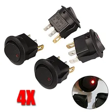 4pcs High Bright Led Button Dot Light 12V 16A Car Auto Boat Round Rocker ON OFF