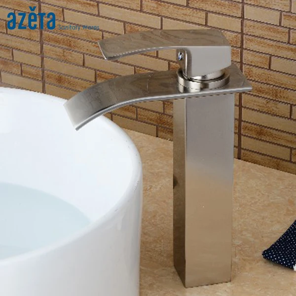 Hot Sales Square Waterfall Tall Basin Faucet Bathroom Deck Mounted