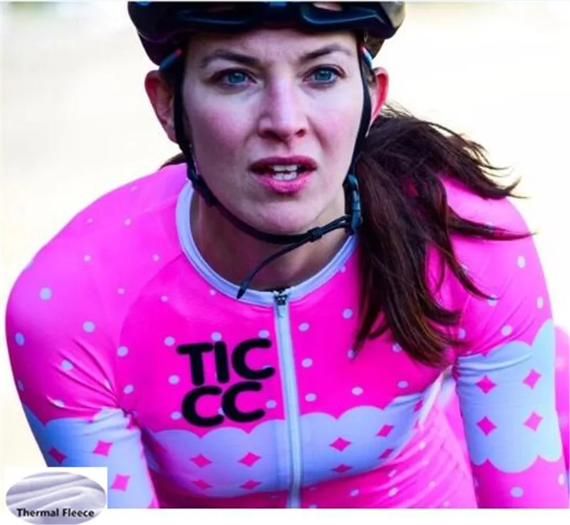 Женская зимняя флисовая термальная велосипедная Джерси с длинным рукавом, одежда для велоспорта, одежда для велоспорта - Цвет: 11