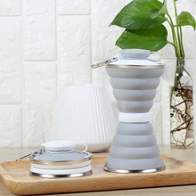 Модные силиконовые для путешествий выдвижные складные чашки наружные Телескопические Складные стаканы наружные кофейные чашки выдвижные дорожные Copa