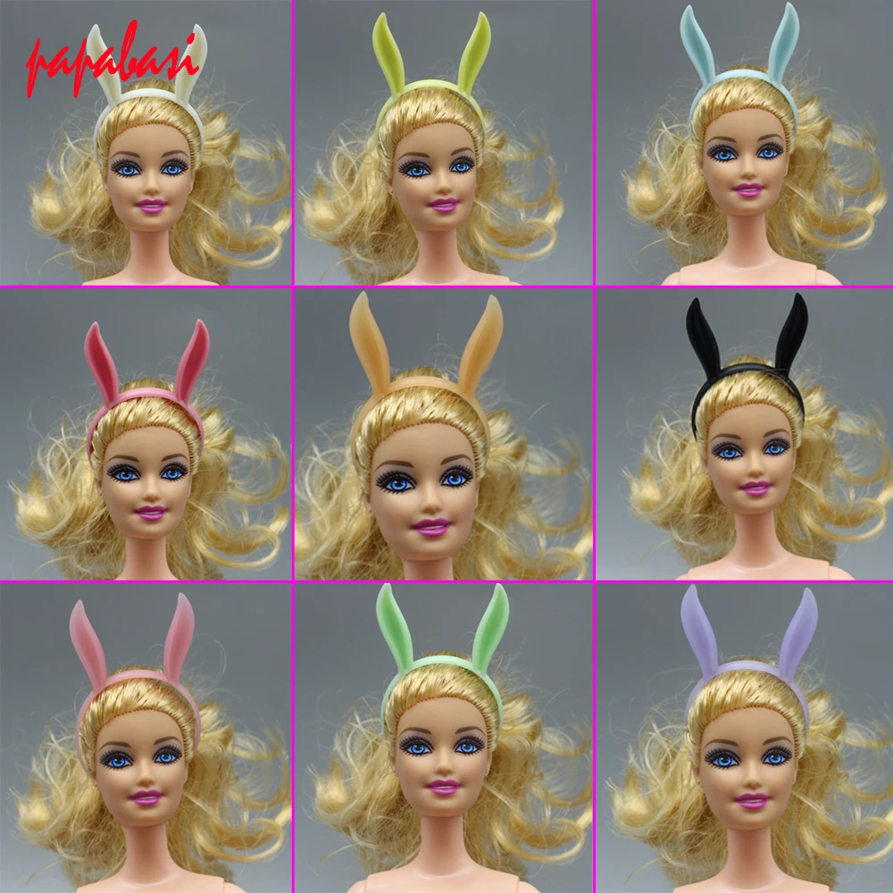 1PCS Doll Accessories mini colourful rabbit ear hair band for Barbie dolls as for 1 12