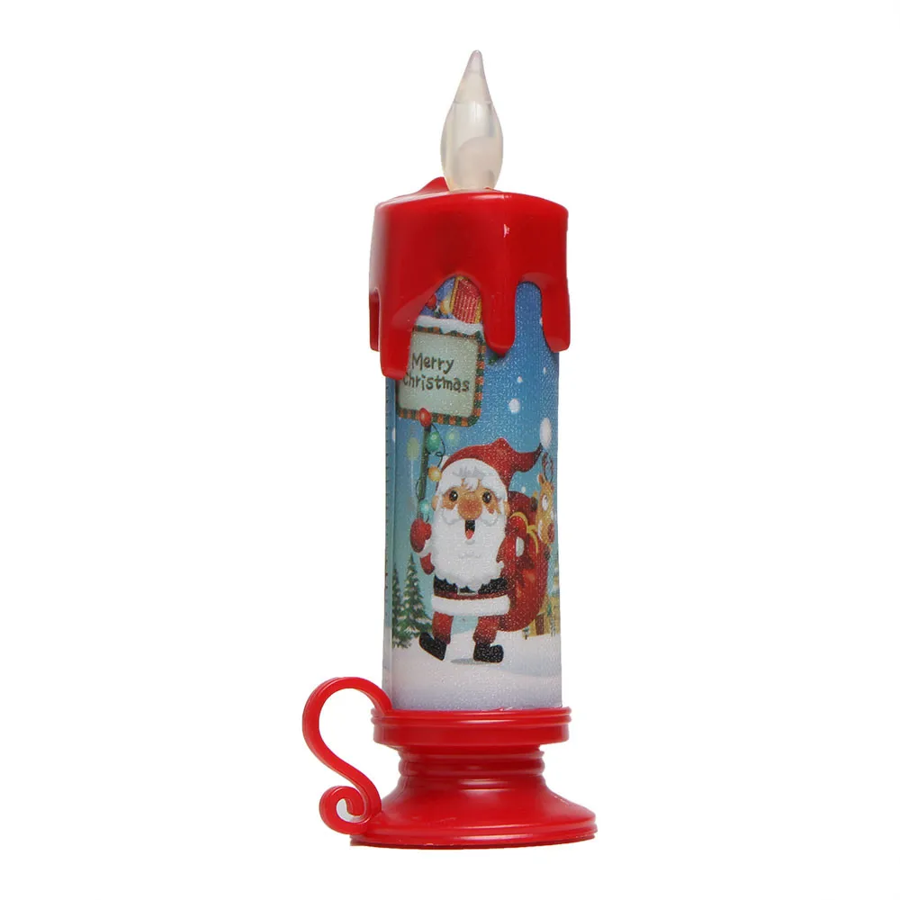 Christmas santa Candle Christmas snowman Candle Electronic Light LED Candle For New year Decorations for party Christmas gift#25 - Цвет: A