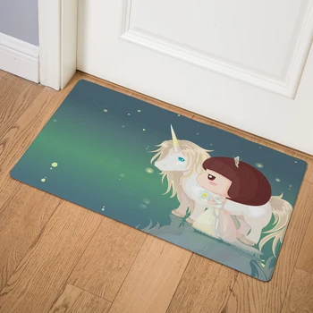 

Lovely Cartoon Marry Girl Floor Door Mat 46*76cm Kitchen Non Slip Carpet Bedroom Bathroom Entrance PVC Leather Mat And Rug