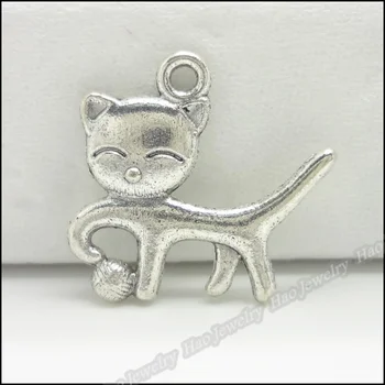 

100pcs Vintage Charms Cat Pendant Tibetan silver Zinc Alloy Fit Bracelet Necklace DIY Metal Jewelry Findings