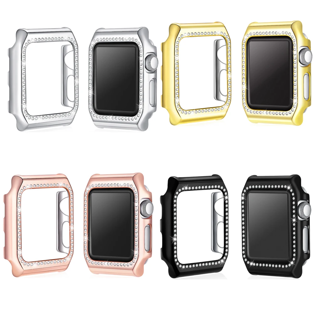 Алмазная крышка для Apple Watch Case 42 мм 38 мм iWatch band Crystal защитный чехол бампер Apple watch 3 2 1 Аксессуары