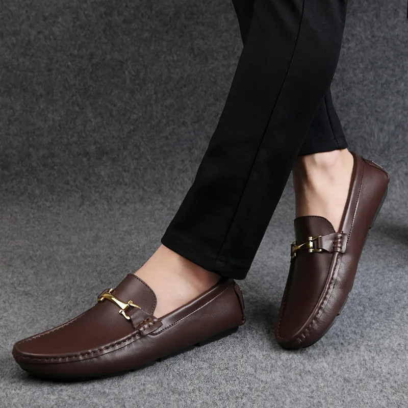 Da Moda Casuais Outono Primavera Deslizamento De Black Formais Mocassins Condução Sapatos Luxo 2019 Apartamentos Homens Couro Homem Masculinos AqxnES5O