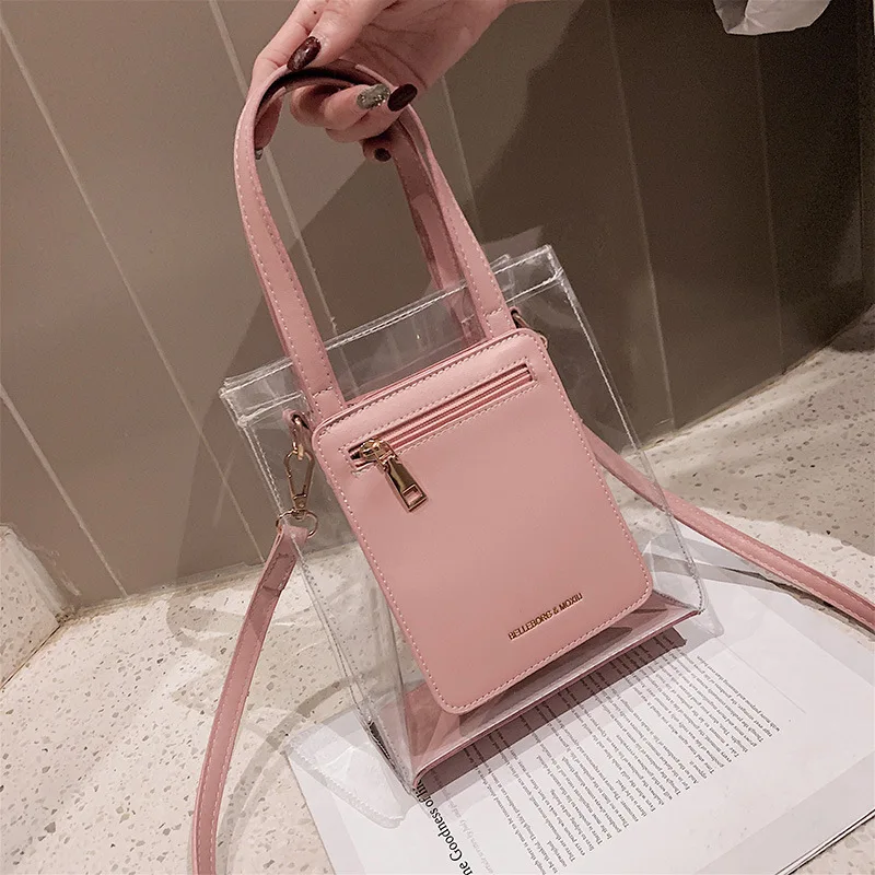 

Summer Transparent Jelly Bag Tote Crossbody Bags For Women 2019 PVC Luxury Handbag Designer Ladies Hand Beach Clear Shoulder Bag