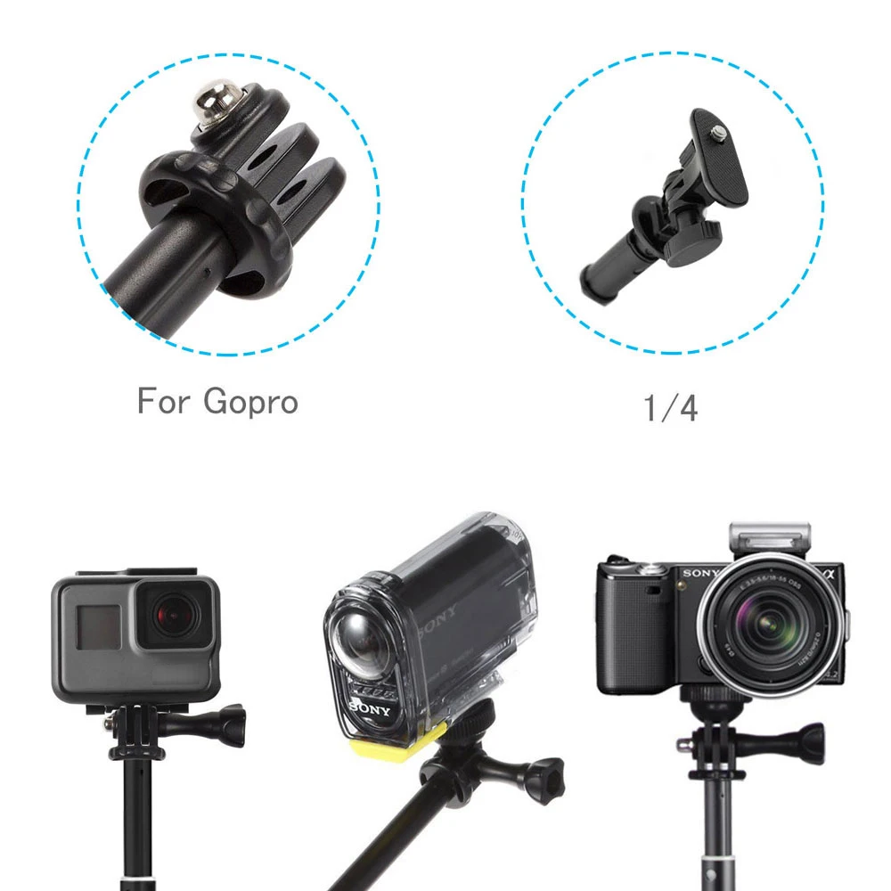 Водонепроницаемый раздвижной штатив монопод селфи палка для Gopro Hero 5 6 7 Xiaomi Yi 4k II 2