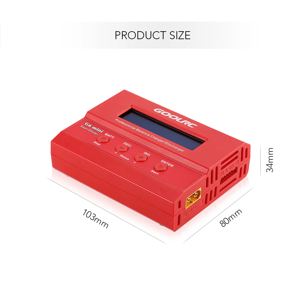 GoolRC G6 Мини Профессиональный аккумулятор баланс зарядное устройство Dis зарядное устройство для RC вертолет беспилотный самолет LiHV LiPo LiIon LiFe NiCd NiMH