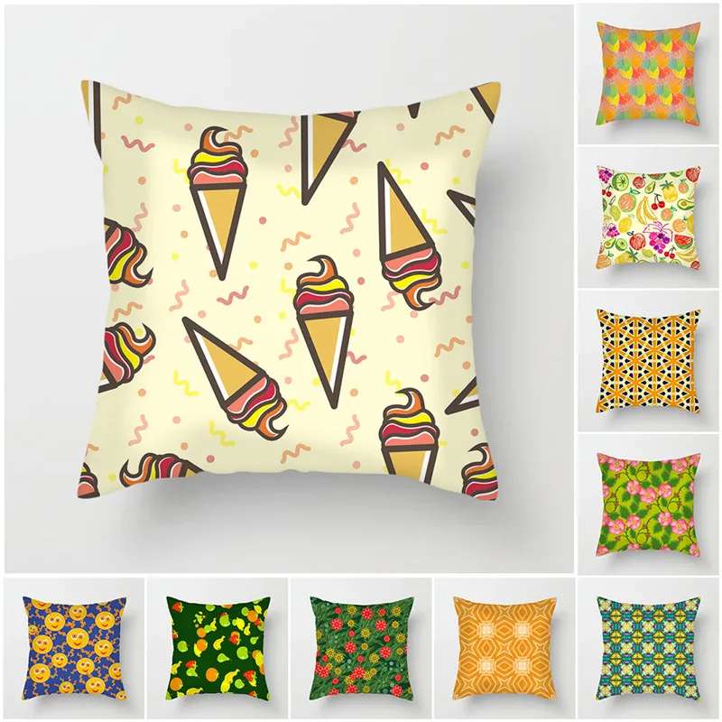 

Fuwatacchi Nordic Geometric Cushion Cover Fruit Animal Printed Pillow Cover for Home Sofa Chair Decorative Pillows Cases 45*45cm
