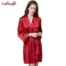 M-2XL большой размер свободное Ночное платье Женская одежда для сна одежда для отдыха халат Атласный халат женский Весна Осень шелковая одежда для невесты