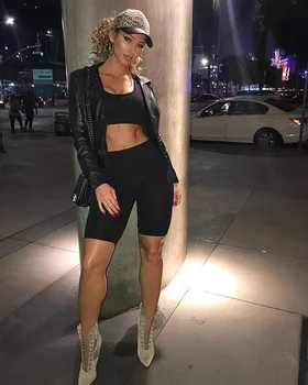 

US Women Sports Set Gym Running Fitness Tank Top Shorts Clothing Workout Vest Top 2Pieces Solid Sets