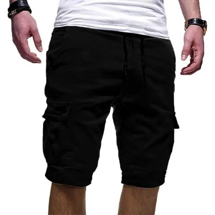 2019 Новые популярные мужские повседневные брюки с несколькими карманами сплошной цвет дышащий мужские брюки для лета TY66