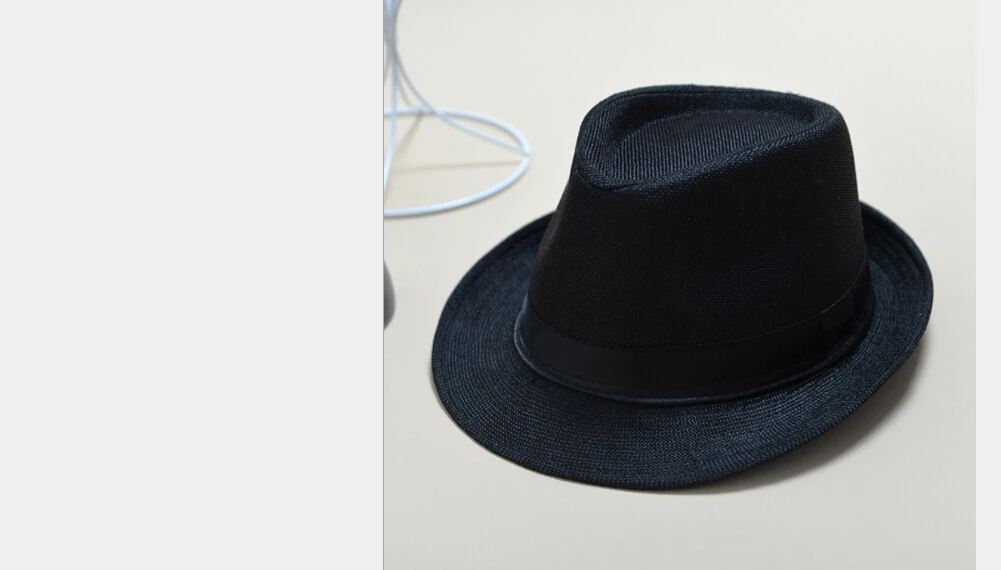 Джаз твердый унисекс соломенная Fedora Солнцезащитная Панама Trilby Crushable Мужские Женские Складные Путешествия - Цвет: A