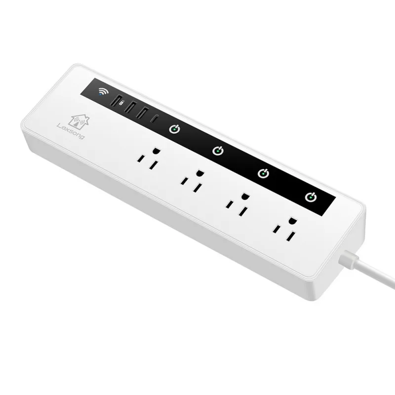 

WiFi Smart Power Strip Socket APP/Voice Control 4 Outlets 3 USB & USB-C Charging Port for Alexa Google Home US Plug Sockets