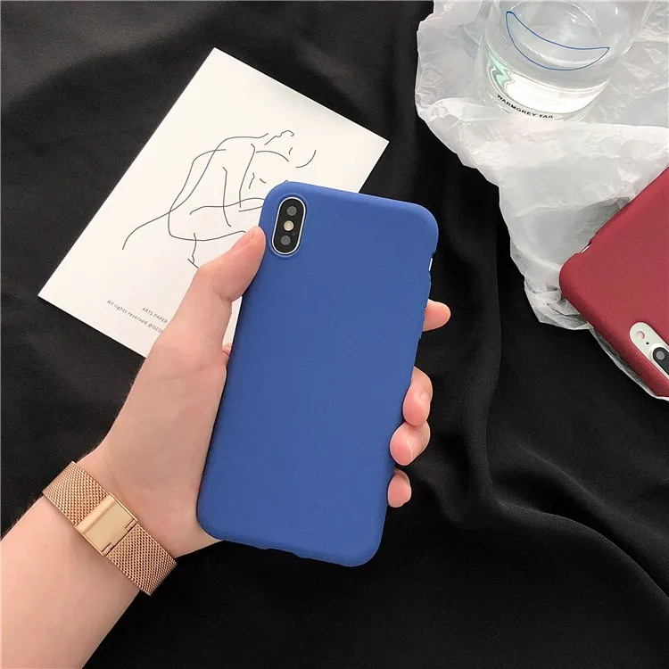 Простой матовый ТПУ чехол Gimfun синего цвета для Iphone Xs Max Xr твердый силиконовый с