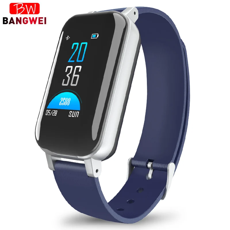 

BANGWEI Smart Watch Binaural Bluetooth Headphone Fitness Watches Heart Rate Monitor Smart Wristband Sport Watch For IOS Android