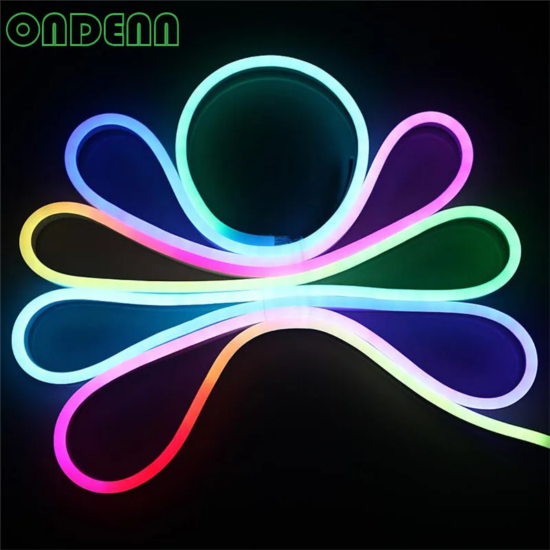 

10M DMX512 RGB WS2811 IC LED Flexible neon light flex rope bar light SMD5050 RGB soft tube strip lights Waterproof DC12V DC24V
