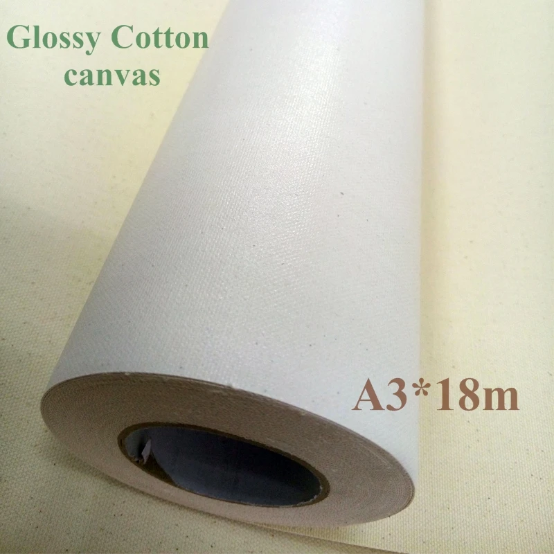 

29.7cm wide Glossy cotton inkjet canvas roll for dye/pigment ink printer