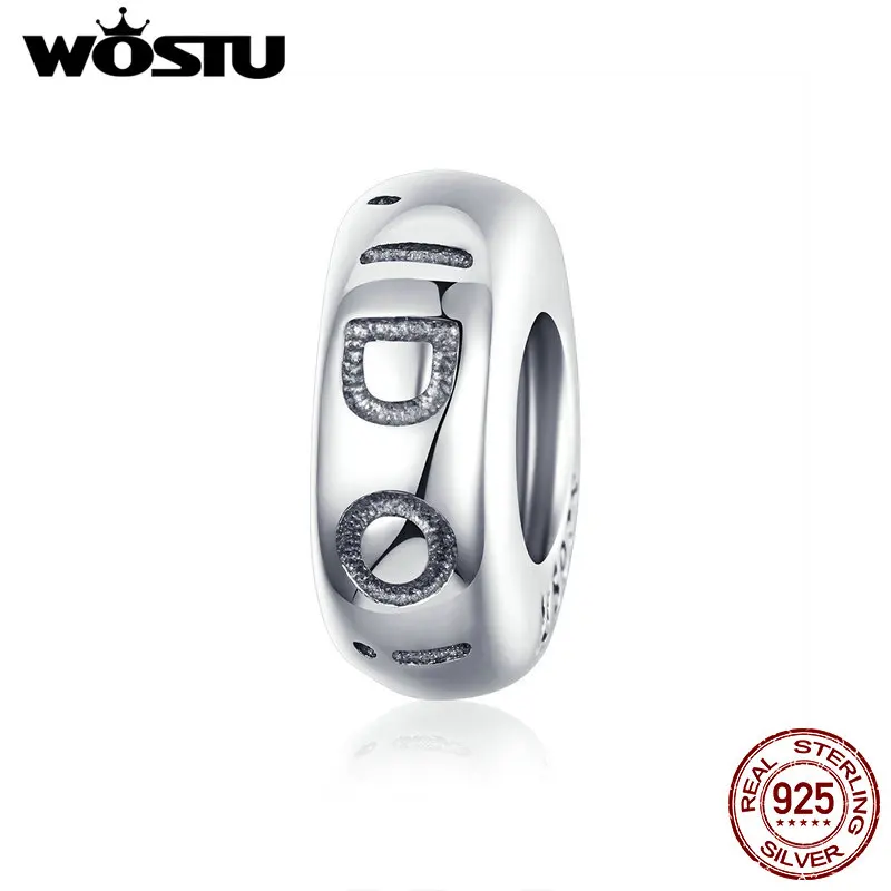 

WOSTU YES,I DO Silicone Spacer Beads 100% 925 Sterling Silver Stopper Charm Fit Original Bracelet Jewelry Accessories CQC1215