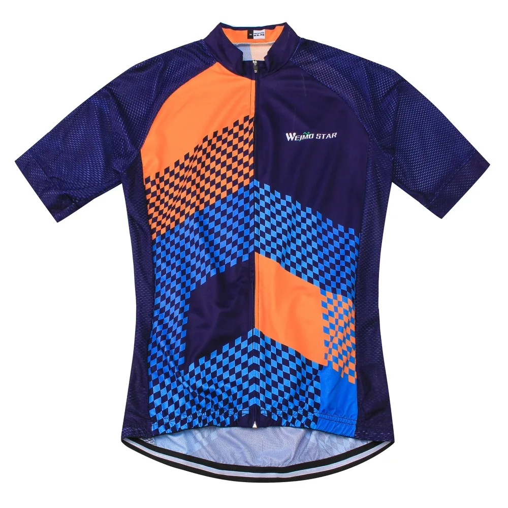 Спортивная кофта weimostar для мотоспорта мужские про команды Лето Половина рукава MTB велосипед велосипедная одежда Джерси наборы с гелевой подкладкой синий оранжевый
