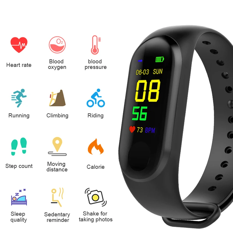  Smart Band Heart Rate Blood Pressure Monitor Smart Bracelet Sport Smart Watch Health Fitness Tracke - 33055441878