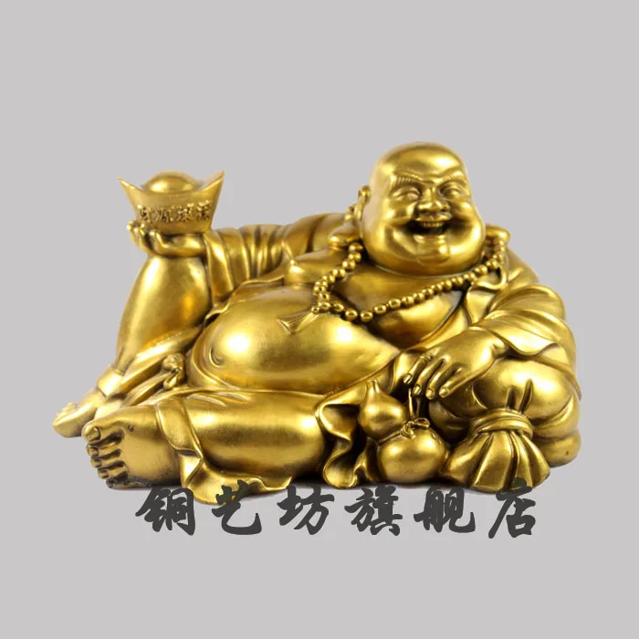 

Bronze statue copper laughing buddha decoration maitreya ingot buddha