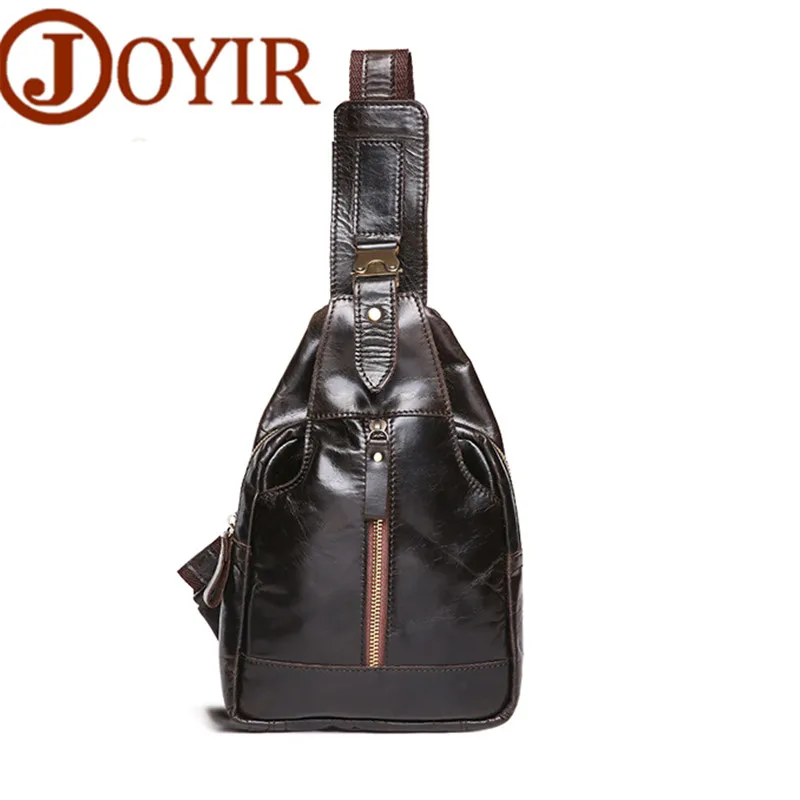 

JOYIR Brand Designer Genuine Leather Men Chest Bag Cow Leather Chest Pack For Male Crossbody Bags Strap Shoulder Chest Bag
