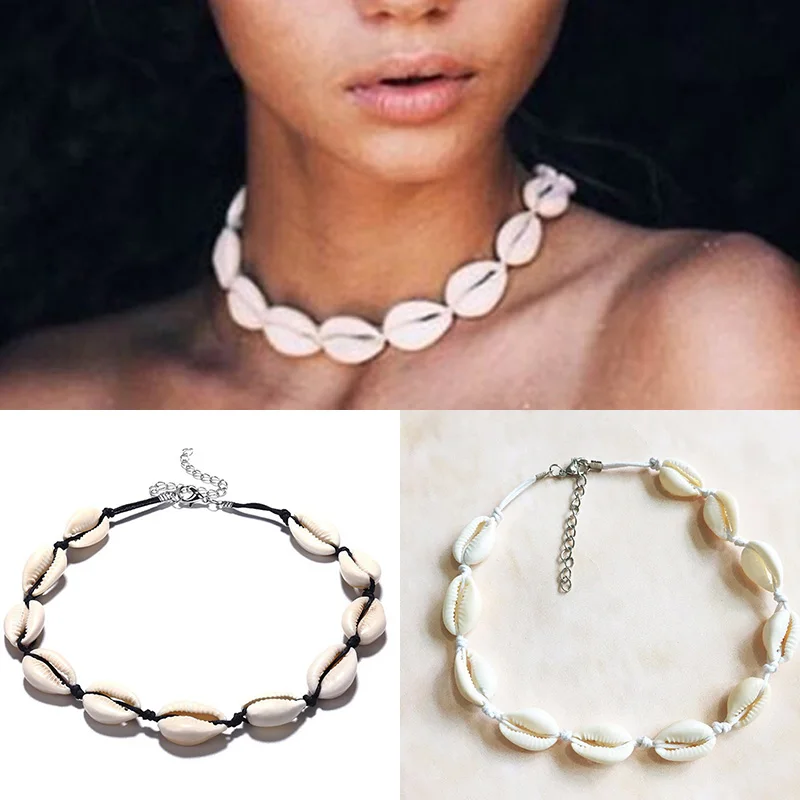 Boho mar Shell gargantilla collar de las mujeres Natural de concha ...