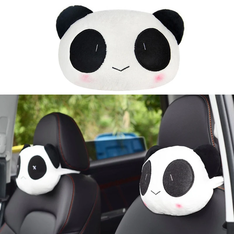 

Lovely Creative Cartoon Panda For Auto Car Neck Rest Cushion Headrest Pillow Mat Car Accessories
