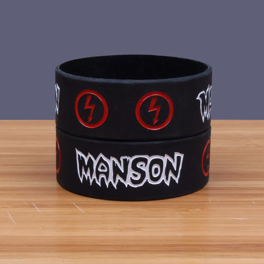 

Marilyn Manson Wide Version Band Silicone Bracelets Heavy Metal Band Silicon Wristband Prog-Rock/Art Rock Jerwerly