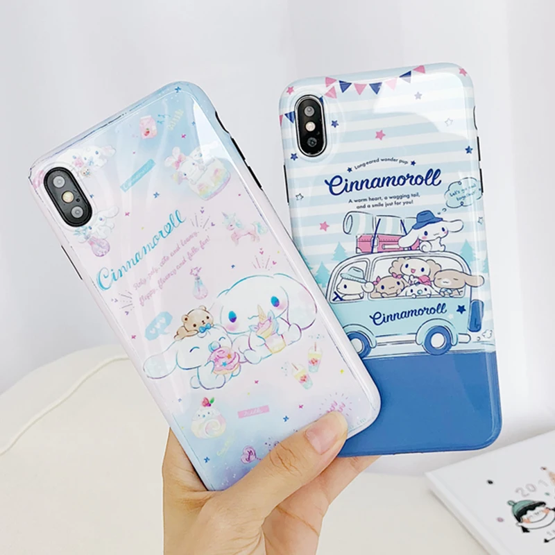 

japan cartoon cute jade hanging dog big ears dog cinnamoroll case for iPhone x xr xs max 7 8 6 6s plus anime silicon soft cover