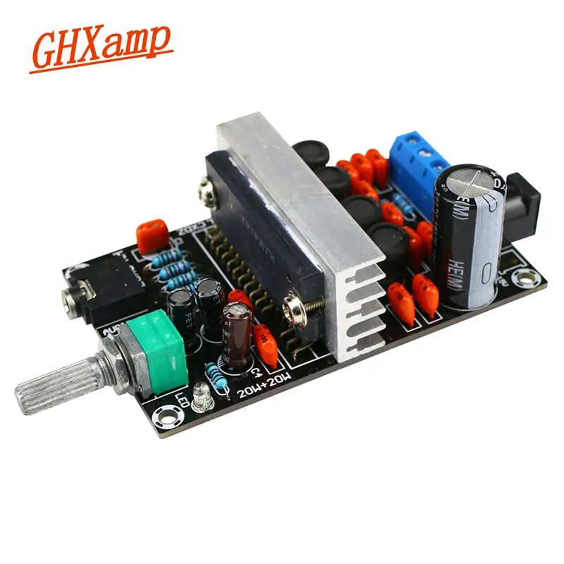 GHXAMP TA2020 цифровая плата усилителя 20 Вт + 2 0 Усилитель мощности готовая DC12V 5 5*2 мм 1