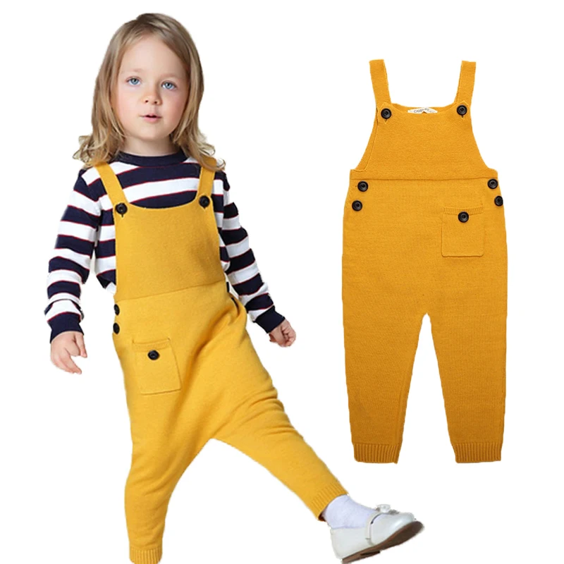 New Autumn Baby Girl Jumpsuit Boy Clothes Kids Knitted Overalls