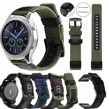 

Genuine Nylon Leather Watchband 20mm 22mm for Samsung Galaxy Watch 42mm 46mm strap gear S3 SM-R810/R800 Quick Release Band