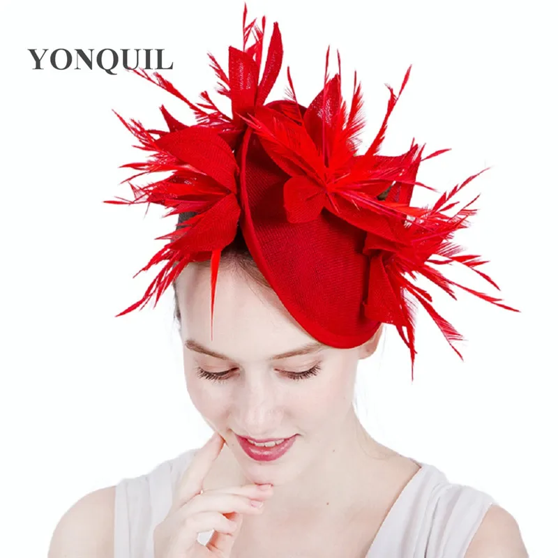 

2017 New design elegant lady fascinator hats headbands for women church party hat girls hair accessories new year gifts SYF152