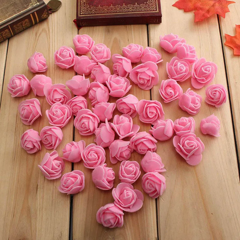 Buy 100pcs/lot PE Foam Fake Flower Roses Head