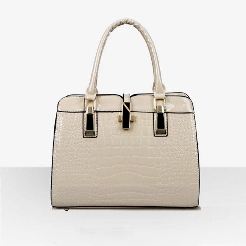 

Famous Brand Handbags New Luxury Elegant Female Big Bags Crocodile Women's Leather Handbag Cowhide Messenger Black Vintage Bag