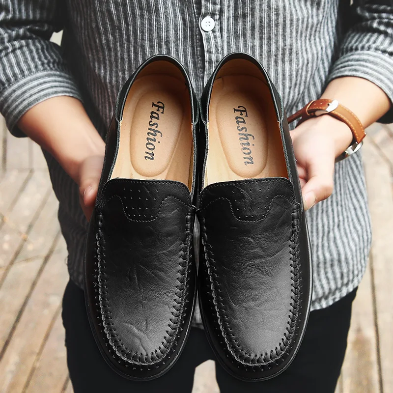 

2019 Fashion Driving Shoes Men Summer Mens Shoes Casual Moccasins Genuine Leather Flats Loafers Zapatos De Hombre HC-002
