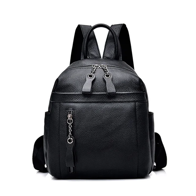 Female Leather Backpack Fashion Business Backpack Casual Wild High end
