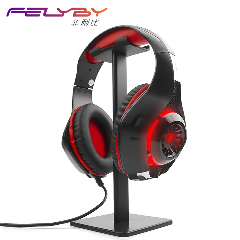 

Easy to install desktop headphone stand Removable Metal material not easily damaged headset stand earphone stand